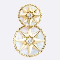 Dior Women CD Rose Des Vents Earring Yellow Gold Diamonds Pearl