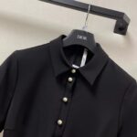 Dior Women CD Short Belted Shirt Dress Black Wool Silk - immagine 8