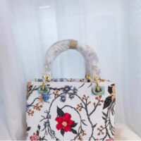 Dior Women CD Small Lady Dior Bag White Multicolor Calf (3)