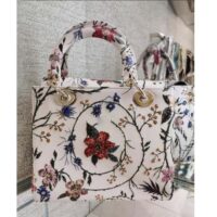 Dior Women CD Small Lady Dior Bag White Multicolor Calf (3)