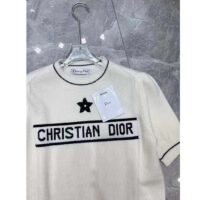 Dior Women Christian Dior Short-Sleeved Sweater Ecru Cashmere Wool Knit (2)