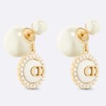 Dior Women Dior Tribales Earrings White Resin Pearls Latte Glass