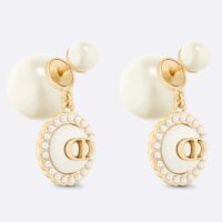 Dior Women Dior Tribales Earrings White Resin Pearls Latte Glass (10)