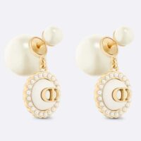 Dior Women Dior Tribales Earrings White Resin Pearls Latte Glass (10)