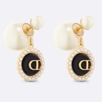 Dior Women Dior Tribales Earrings White Resin Pearls Latte Glass (15)