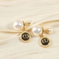 Dior Women Dior Tribales Earrings White Resin Pearls Latte Glass (15)