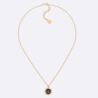 Dior Women Petit CD Baroque Necklace White Resin Pearls Black Glass (7)