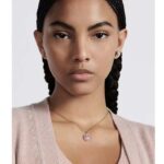 Dior Women Petit CD Necklace Pink-Finish Metal White Crystals – Bild 9