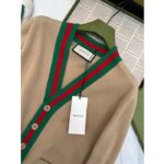 Gucci Men GG Knit Wool Cardigan Web V-Neck Long Sleeves - immagine 5