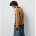 Gucci Men GG Knit Wool Cardigan Web V-Neck Long Sleeves - immagine 8