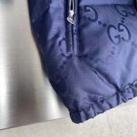 Gucci Men Jumbo GG Canvas Down Jacket Blue Nylon Front Zip Pockets Style ‎694161 Z8A53 4348 (6)