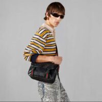 Gucci Unisex GG Crystal Messenger Bag Black GG Crystal Canvas Nylon Lining Style ‎760123 FACLK 1094 (4)