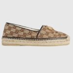Gucci Espadrillas unisex in tela GG Matelassé con doppia G, piatto, tacco 2 cm