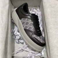Gucci Unisex GG Sneaker Black Grey Supreme Canvas Mid-Heel (1)