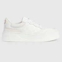 Gucci Unisex GG Sneaker White Grey Supreme Canvas Mid-Heel (1)