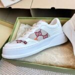 Gucci Unisex GG Sneaker White Leather Rubber Sole Mid-Heel – Image 7