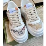 Gucci Unisex GG Sneaker White Leather Rubber Sole Mid-Heel – Image 8