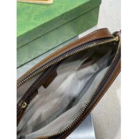 Gucci Unisex Messenger Bag Interlocking G Beige Ebony GG Supreme Canvas Brown Leather Style ‎675891 92THG 8563 (9)