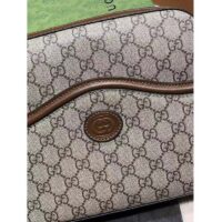 Gucci Unisex Messenger Bag Interlocking G Beige Ebony GG Supreme Canvas Brown Leather Style ‎675891 92THG 8563 (9)