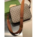 Gucci Unisex Messenger Bag Interlocking G Beige Ebony GG Supreme Canvas Brown Leather Style ‎675891 92THG 8563 - immagine 4