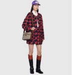 Gucci Unisex Messenger Bag Interlocking G Beige Ebony GG Supreme Canvas Brown Leather Style ‎675891 92THG 8563 - immagine 11