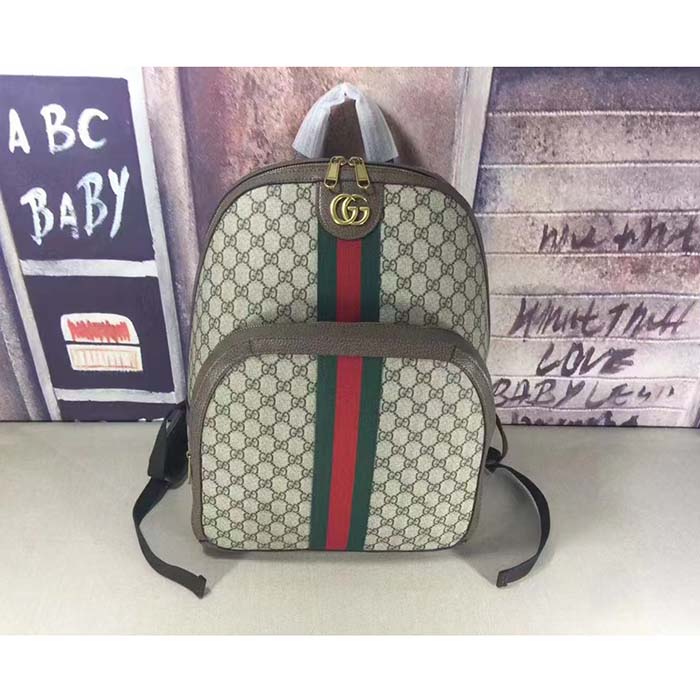Gucci Unisex Ophidia GG Backpack Beige Ebony GG Supreme Canvas Double G Style ‎779901 FABYY 9744 (11)