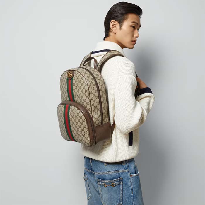 Gucci Unisex Ophidia GG Backpack Beige Ebony GG Supreme Canvas Double G Style ‎779901 FABYY 9744 (7)