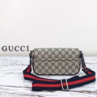 Gucci Unisex Ophidia Mini Bag Beige Blue GG Supreme Canvas (3)