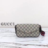 Gucci Unisex Ophidia Mini Bag Beige Blue GG Supreme Canvas (3)