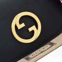 Gucci Women GG Blondie Medium Top Handle Bag Black Leather (4)