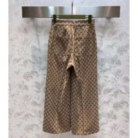 Gucci Women GG Canvas Pant Belt Loops Wide Leg Cropped Length (12)