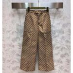Gucci Men GG Canvas Pant Belt Loops Wide Leg Cropped Length - Imagen 2