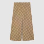 Pantalón de lona Gucci para mujer con trabillas para cinturón y pernera ancha y largo corto