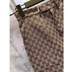 Gucci Men GG Canvas Pant Belt Loops Wide Leg Cropped Length - Imagen 8