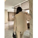 Gucci Women GG Canvas Shirt Point Collar Dropped Shoulder Long Sleeves - Image 14