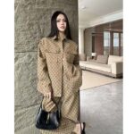 Gucci Women GG Canvas Shirt Point Collar Dropped Shoulder Long Sleeves - Image 11