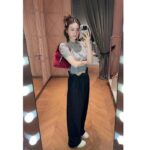 Gucci Women GG Cashmere Crewneck Interlocking G Grey Diagonal Stripe Crystals - Image 13