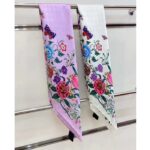 Gucci Women GG Flora Print Silk Carré Multicolor Purple Twill - Image 6