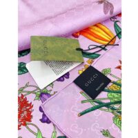 Gucci Women GG Flora Print Silk Carré Multicolor Purple Twill (3)