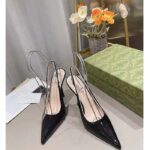 Gucci Women GG Gucci Signoria Slingback Pump Black Patent Leather High Heel - Imagen 5