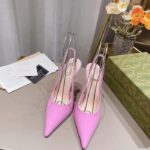 Gucci Women GG Gucci Signoria Slingback Pump Pink Patent Leather Low Heel – Bild 2