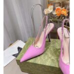 Gucci Women GG Gucci Signoria Slingback Pump Pink Patent Leather Low Heel – Bild 4