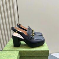 Gucci Women GG Horsebit Mule Black Leather Double Ring Bar Style ‎771566 0G0V0 1000 (7)