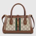 Gucci Women GG Jackie 1961 Small Tote Bag Beige Canvas