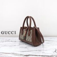 Gucci Women GG Jackie 1961 Small Tote Bag Beige Canvas (11)