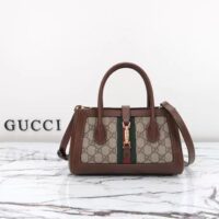 Gucci Women GG Jackie 1961 Small Tote Bag Beige Canvas (11)