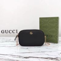 Gucci Women GG Marmont Super Mini Shoulder Bag Black Leather (4)
