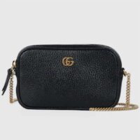 Gucci Women GG Marmont Super Mini Shoulder Bag Black Leather (4)