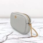 Gucci Women GG Marmont Super Mini Shoulder Bag Grey Leather – Image 3