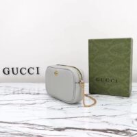 Gucci Women GG Marmont Super Mini Shoulder Bag Grey Leather (7)